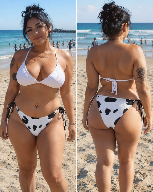 Wild Cowgirl Vaquera - String Bikini Bottom ( Faux Fur Print )