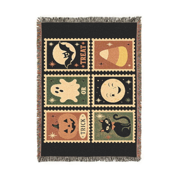 Halloween Patchwork Woven Blanket 52" × 37"