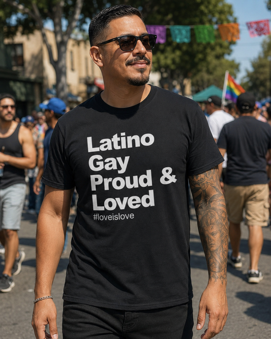 Latino Gay Proud & Loved Pride Tee