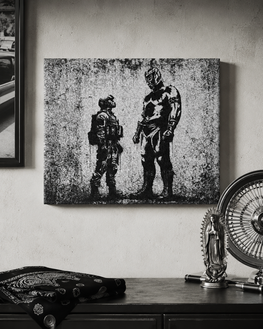 Contra El Enemigo  16" * 20" Canvas