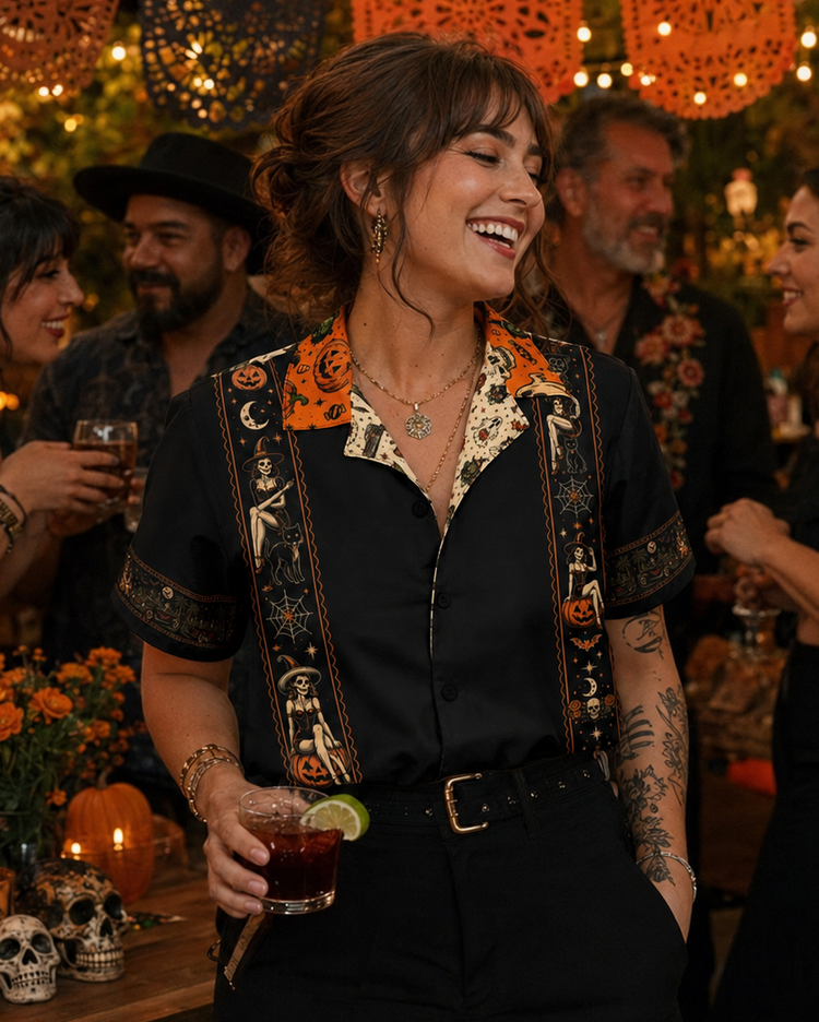 Bad Witches Club Vintage Button Up