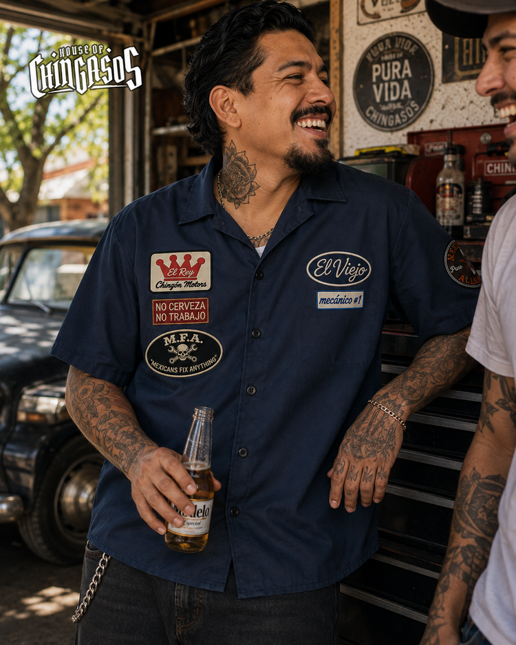 El Viejo Mechanic's Shirt ( Faux Embroidered )