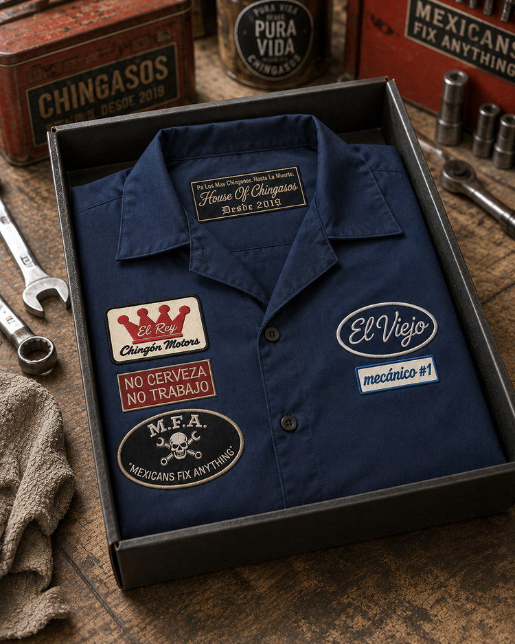 El Viejo Mechanic's Shirt ( Faux Embroidered )