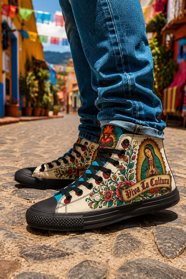 Viva La Raza Virgencita High Top ( Crema )