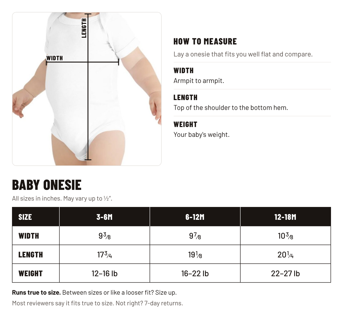 Size chart
