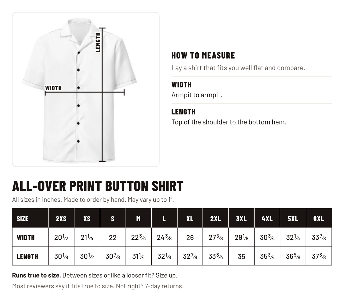 Size chart
