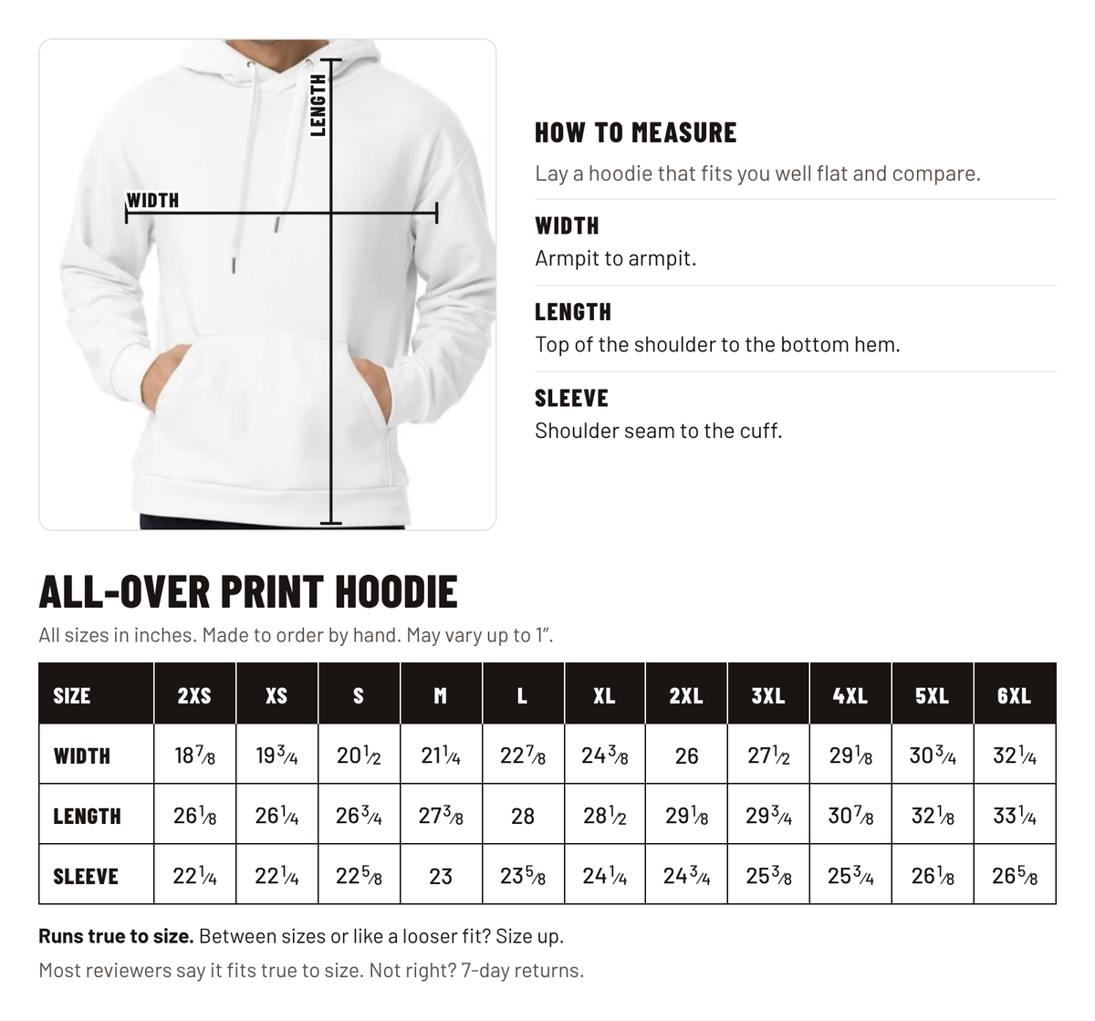 Size chart