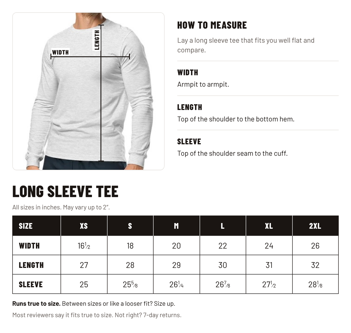 Size chart