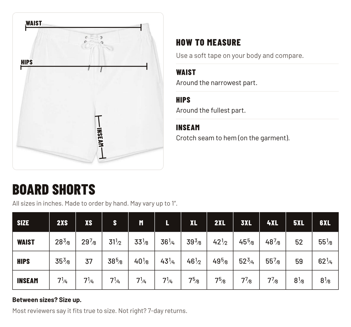 Size chart