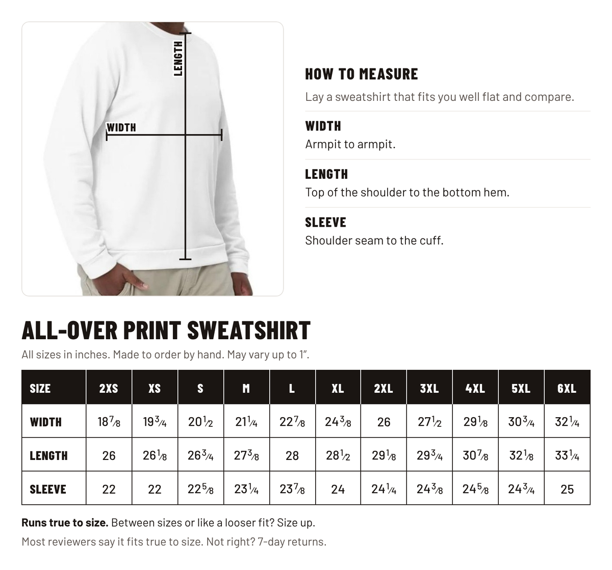 Size chart