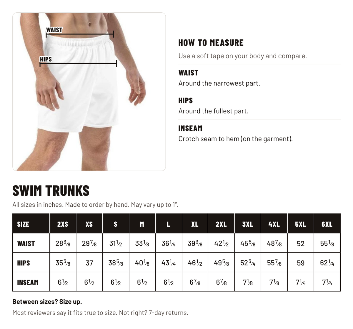 Size chart
