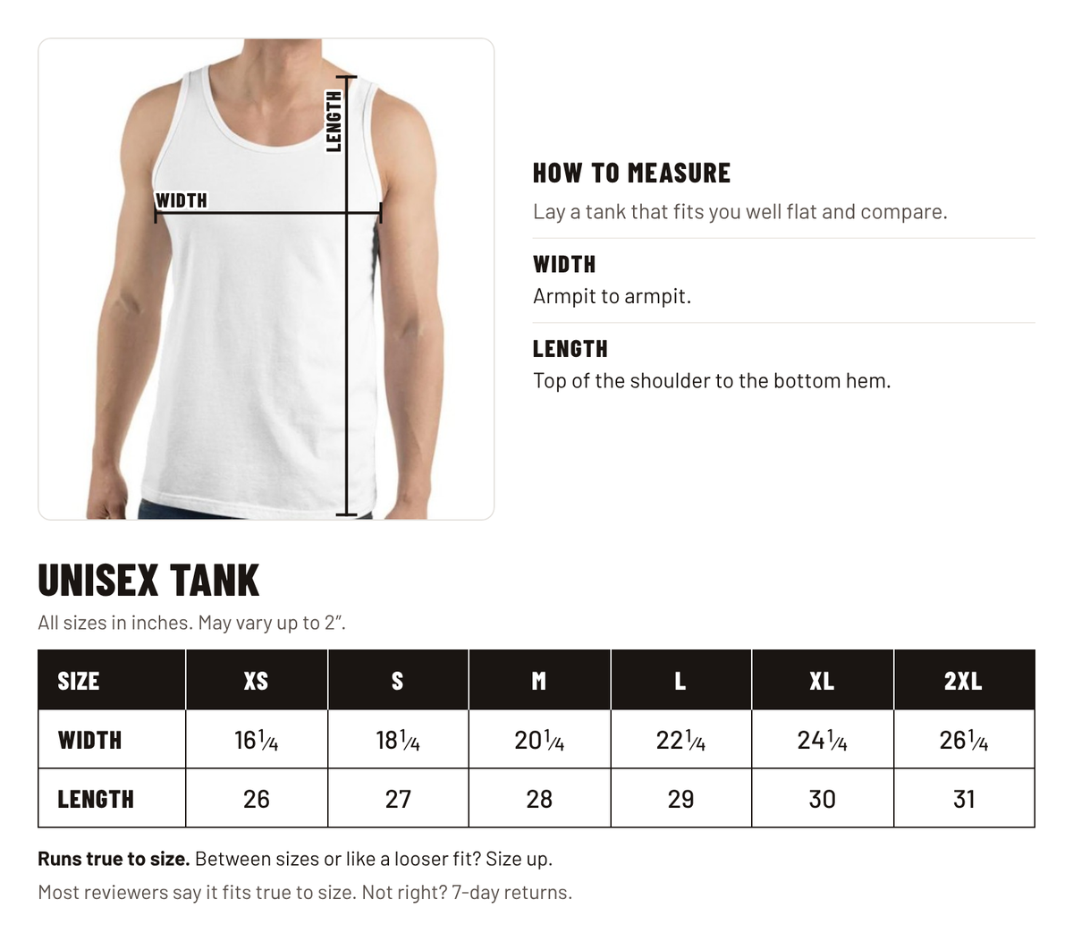 Size chart