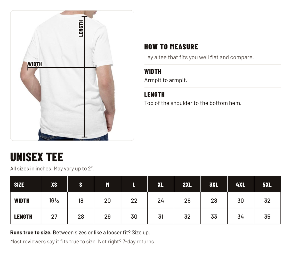 Size chart