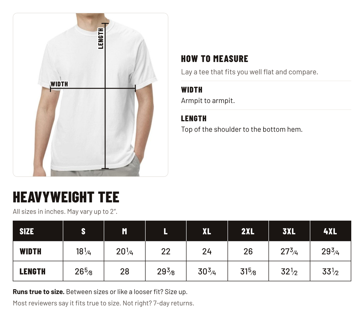 Size chart