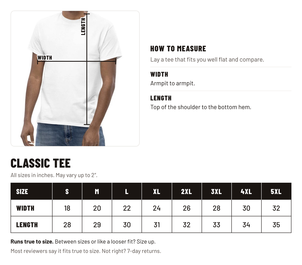 Size chart