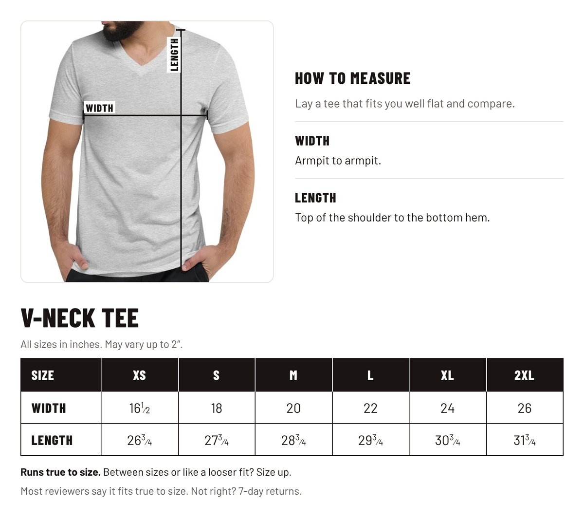 Size chart