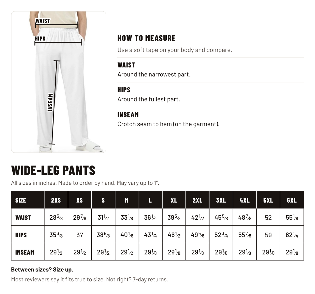 Size chart