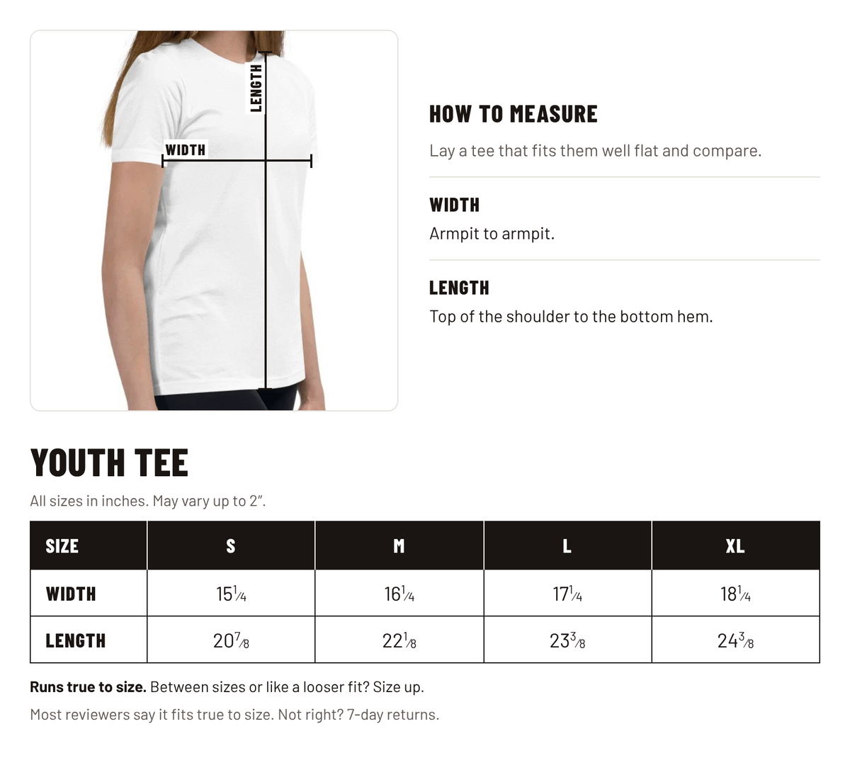Size chart
