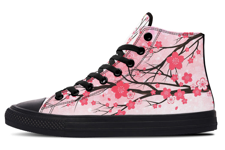 Cherry Blossom High Tops ( Black or White Sole )