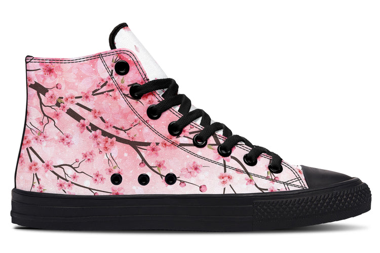 Cherry Blossom High Tops ( Black or White Sole )