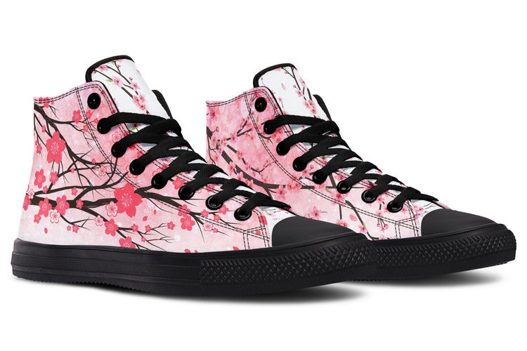 Cherry Blossom High Tops ( Black or White Sole )