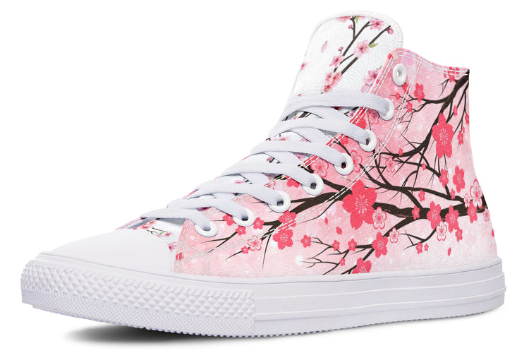 Cherry Blossom High Tops ( Black or White Sole )