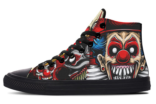 Scary Clown High Tops ( Black or White Sole )