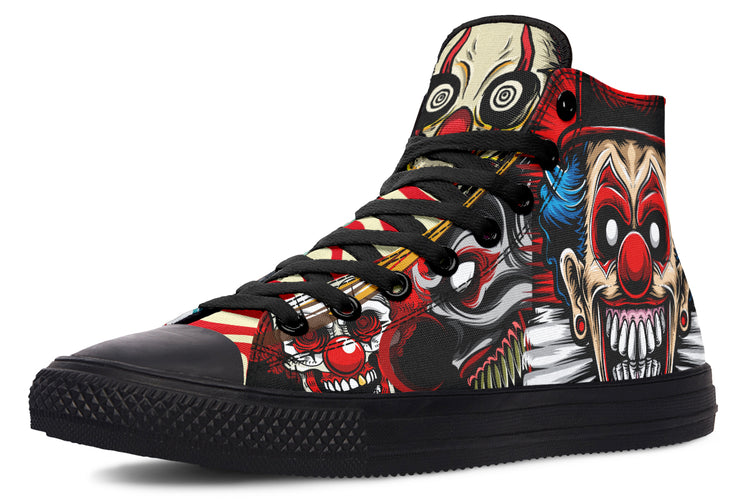 Scary Clown High Tops ( Black or White Sole )