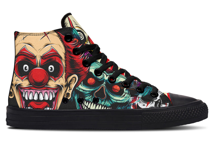 Scary Clown High Tops ( Black or White Sole )