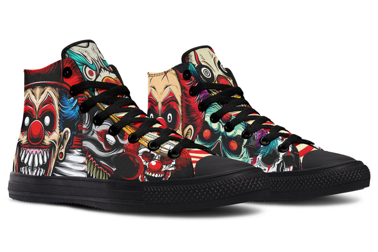 Scary Clown High Tops ( Black or White Sole )