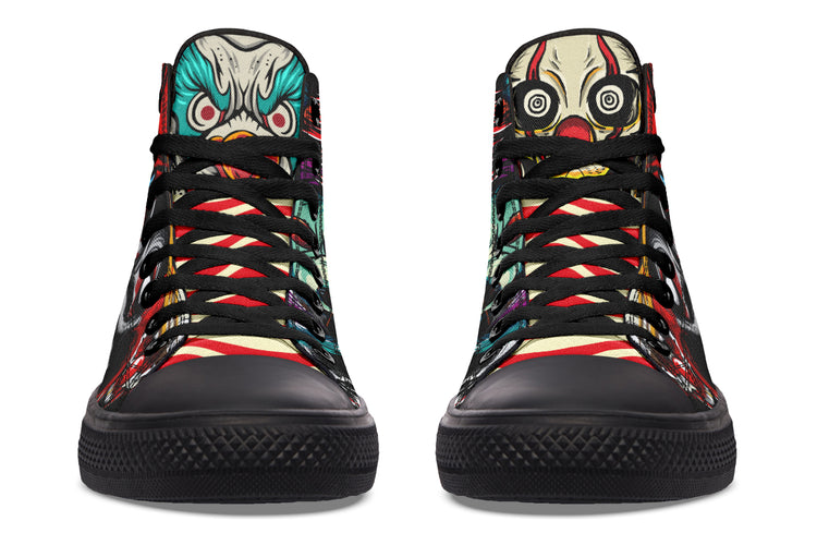 Scary Clown High Tops ( Black or White Sole )