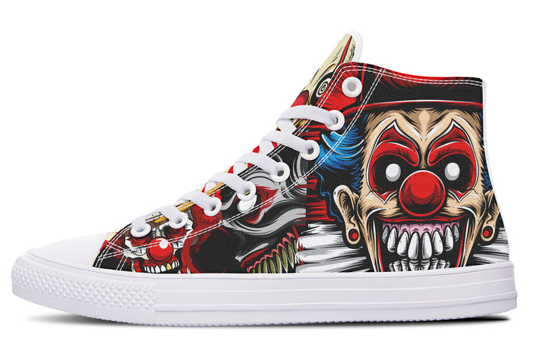 Scary Clown High Tops ( Black or White Sole )