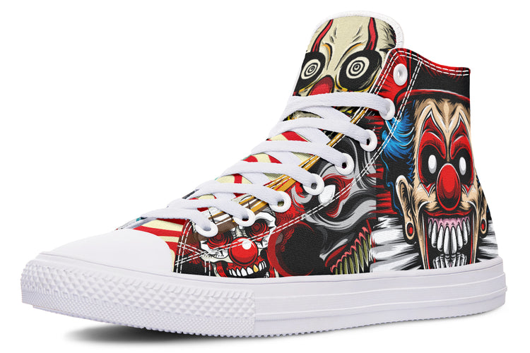 Scary Clown High Tops ( Black or White Sole )