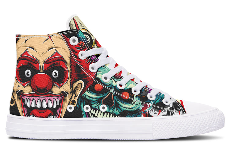 Scary Clown High Tops ( Black or White Sole )