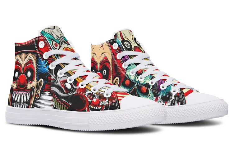 Scary Clown High Tops ( Black or White Sole )