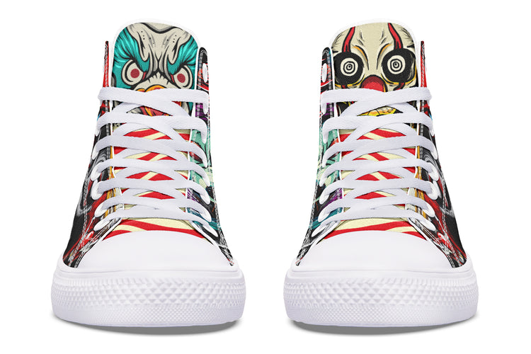 Scary Clown High Tops ( Black or White Sole )