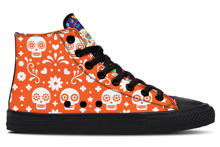 Dia de los Muertos High Tops ( Black or White Sole )