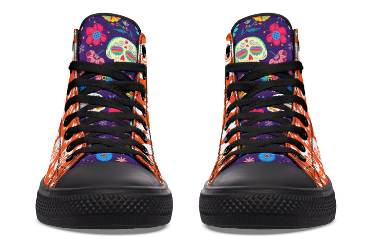 Dia de los Muertos High Tops ( Black or White Sole )