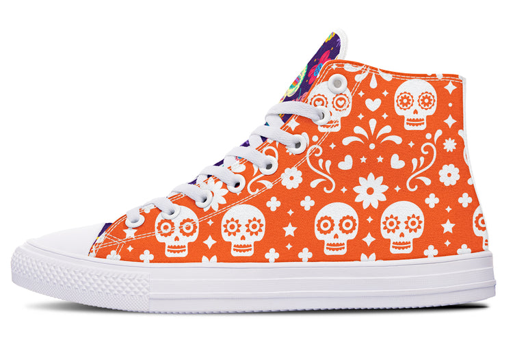 Dia de los Muertos High Tops ( Black or White Sole )