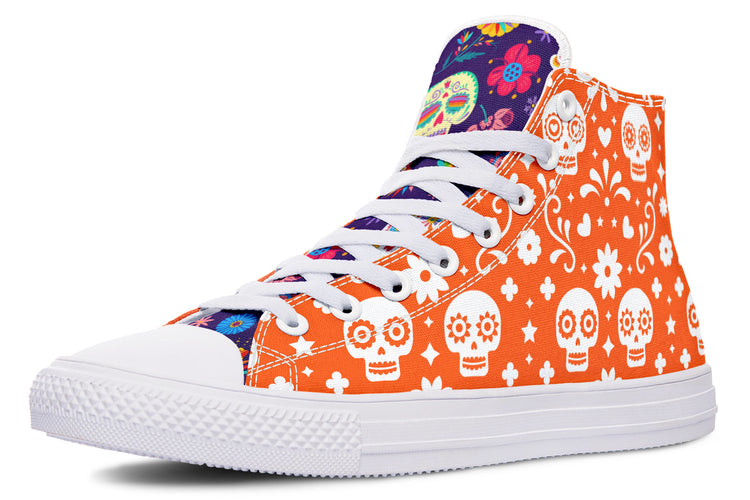 Dia de los Muertos High Tops ( Black or White Sole )