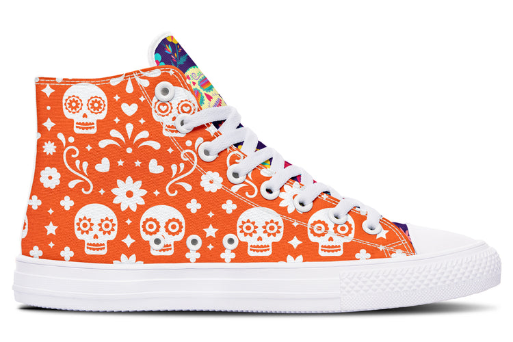 Dia de los Muertos High Tops ( Black or White Sole )