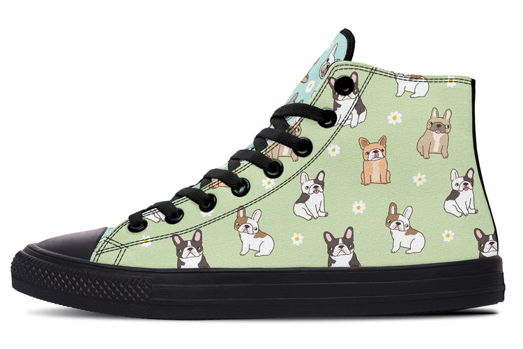 Frenchie High Tops ( Black or White Sole )