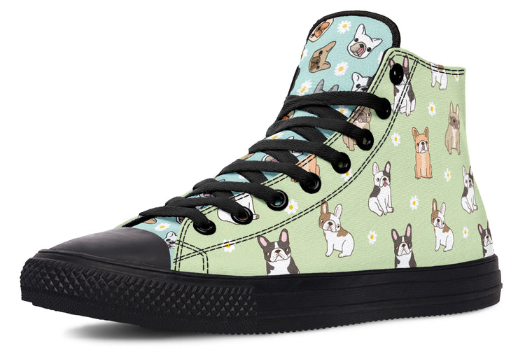 Frenchie High Tops ( Black or White Sole )