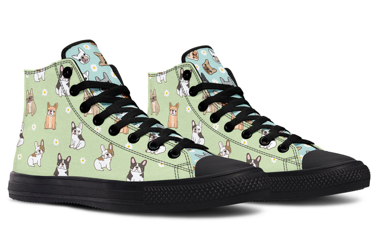 Frenchie High Tops ( Black or White Sole )