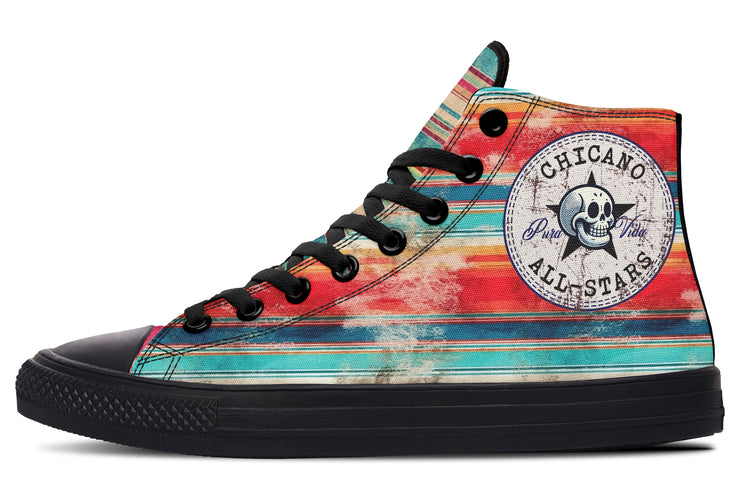 Grunge Sunset Serape High Tops ( Black or White Sole )