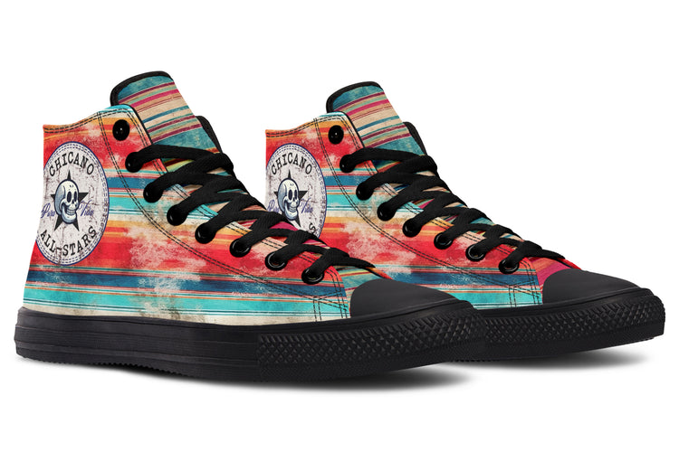 Grunge Sunset Serape High Tops ( Black or White Sole )