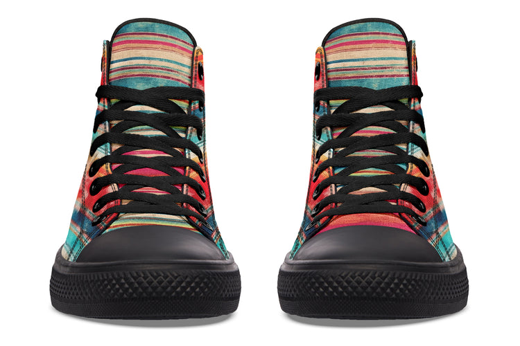 Grunge Sunset Serape High Tops ( Black or White Sole )