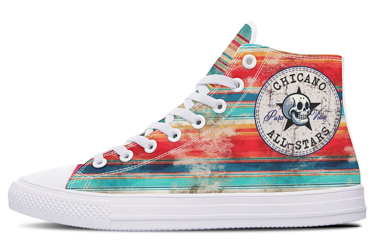 Grunge Sunset Serape High Tops ( Black or White Sole )