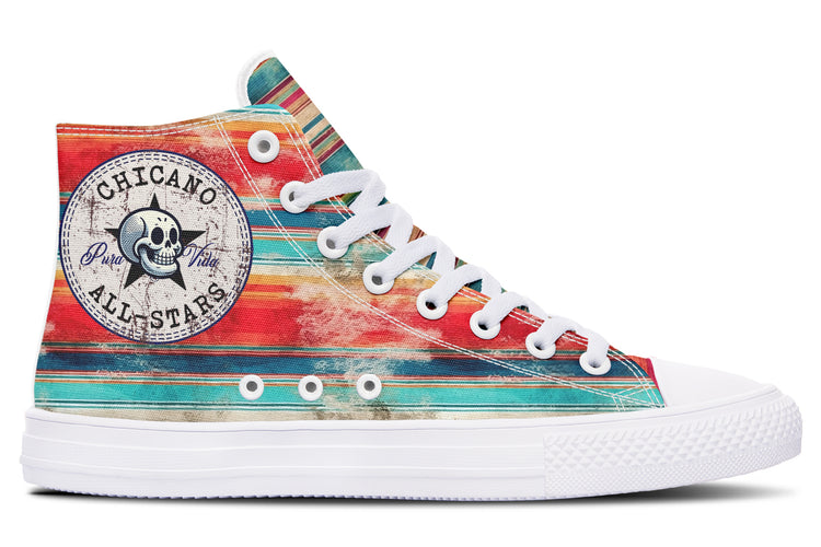 Grunge Sunset Serape High Tops ( Black or White Sole )