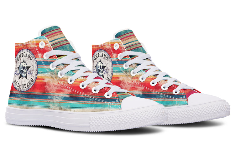 Grunge Sunset Serape High Tops ( Black or White Sole )